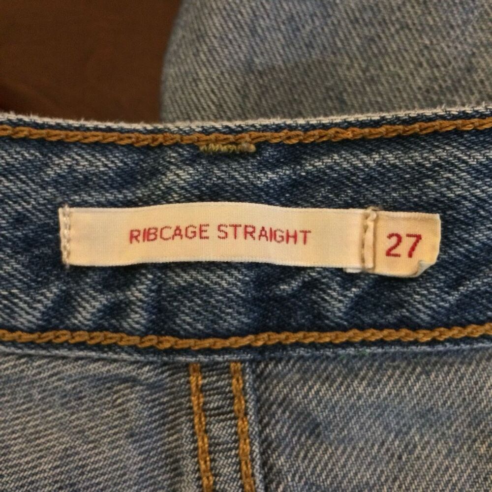 Levi’s ribcage straight jeans 27 blue button fly - Picture 8 of 14